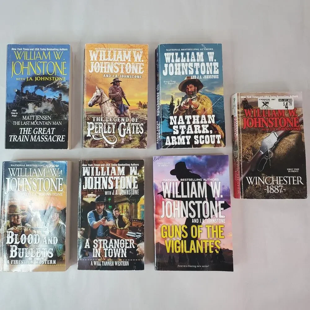 Lot of 7 William W. Johnstone Western Paperbacks Perley Gates Vigilantes Train